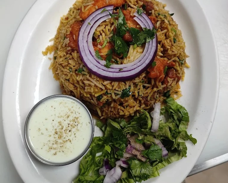 Chicken 65 Biryani - Spicy rice dish at Krishna's Dosa Palace Surrey